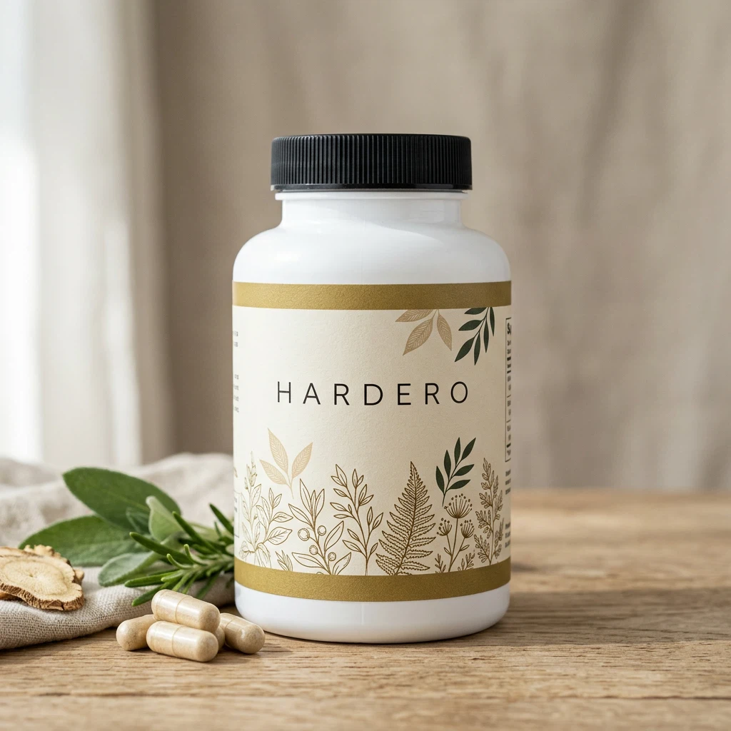 Hardero dark navy supplement bottle - men's wellness supplements New Zealand